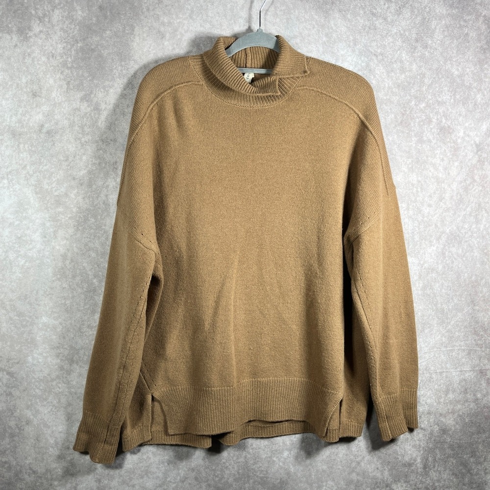 Nap Wool Sweater Womens One Size Tan‎ Knit Turtleneck Long Sleeve Pullover